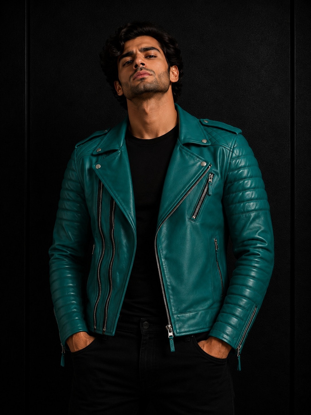 Emerald Quilted Biker